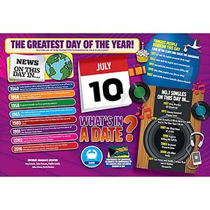 WHAT'S IN A DATE 10th JULY PERSONALISED 