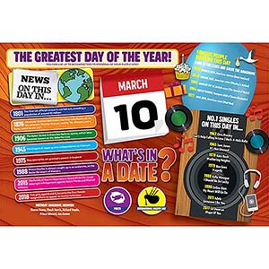 WHAT'S IN A DATE 10th MARCH PERSONALISED 