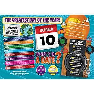 WHAT'S IN A DATE 10th OCTOBER PERSONALISED 