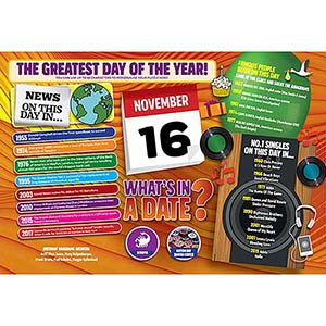 WHAT'S IN A DATE 16th NOVEMBER PERSONALISED 
