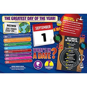 WHAT'S IN A DATE 1st SEPTEMBER PERSONALISED 