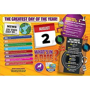 WHAT'S IN A DATE 2nd AUGUST PERSONALISED 