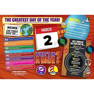 WHAT'S IN A DATE 2nd MARCH PERSONALISED