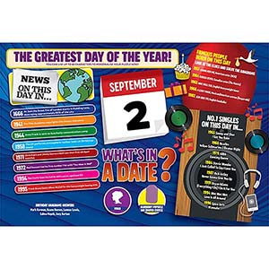 WHAT'S IN A DATE 2nd SEPTEMBER PERSONALISED 