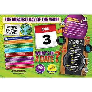 WHAT'S IN A DATE 3rd APRIL PERSONALISED 