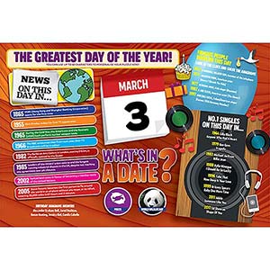 WHAT'S IN A DATE 3rd MARCH PERSONALISED 