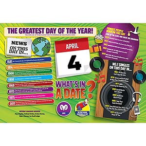 WHAT'S IN A DATE 4th APRIL PERSONALISED 