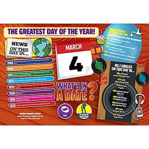 WHAT'S IN A DATE 4th MARCH PERSONALISED 