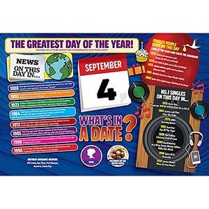 WHAT'S IN A DATE 4th SEPTEMBER PERSONALISED 