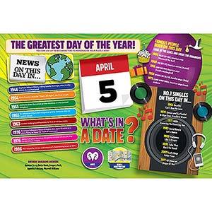 WHAT'S IN A DATE 5th APRIL PERSONALISED 
