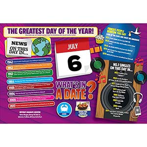 WHAT'S IN A DATE 6th JULY PERSONALISED