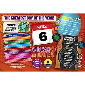 WHAT'S IN A DATE 6th MARCH PERSONALISED 