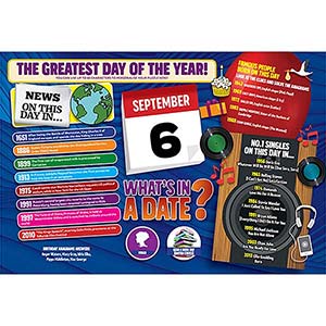 WHAT'S IN A DATE 6th SEPTEMBER PERSONALISED 