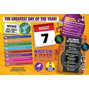WHAT'S IN A DATE 7th AUGUST PERSONALISED