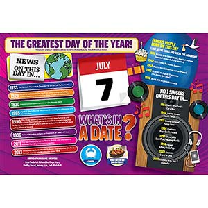 WHAT'S IN A DATE 7th JULY PERSONALISED 