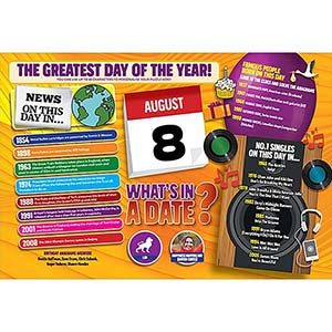 WHAT'S IN A DATE 8th AUGUST PERSONALISED