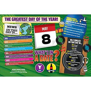 WHAT'S IN A DATE 8th MAY PERSONALISED 