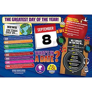 WHAT'S IN A DATE 8th SEPTEMBER PERSONALISED 