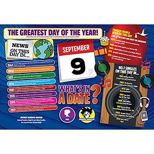 WHAT'S IN A DATE 9th SEPTEMBER PERSONALISED 