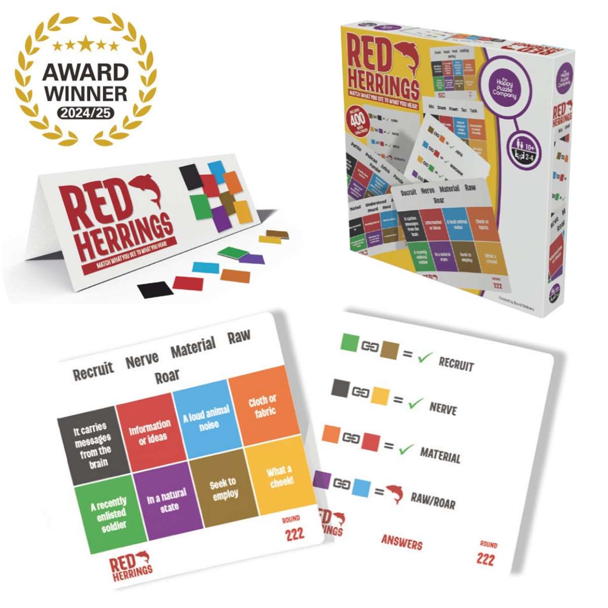 RED HERRINGS, RED, HERRINGS, 400, CHALLENGE CARDS, COLOUR CODES, CLUES