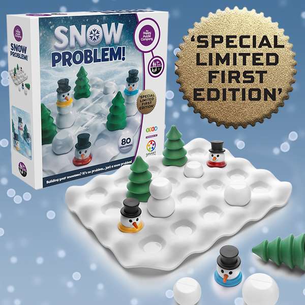 SNOW PROBLEM, SNOWMAN, SNOWMEN, TREES, GREEN, WHITE, BOARD GAME, BOAED
