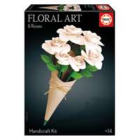 Floral Art 6 White Roses Flower Bouquet By Educa Borras